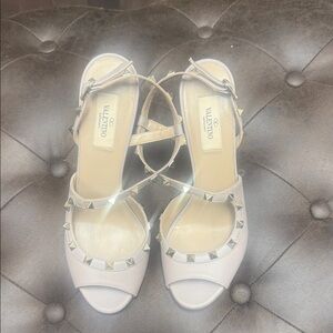 Valentino Women's Elegant Cream Studded Heels